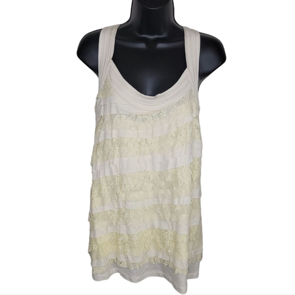 Torrid Vintage ivory lace ruffle camisole tank size 1/1x